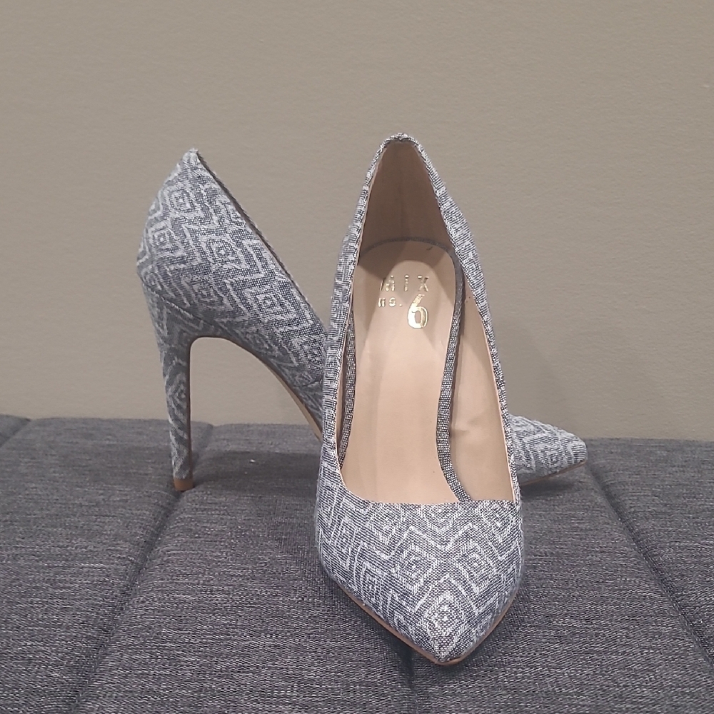 Blue Boho Patterned Heels By Mix No. 6